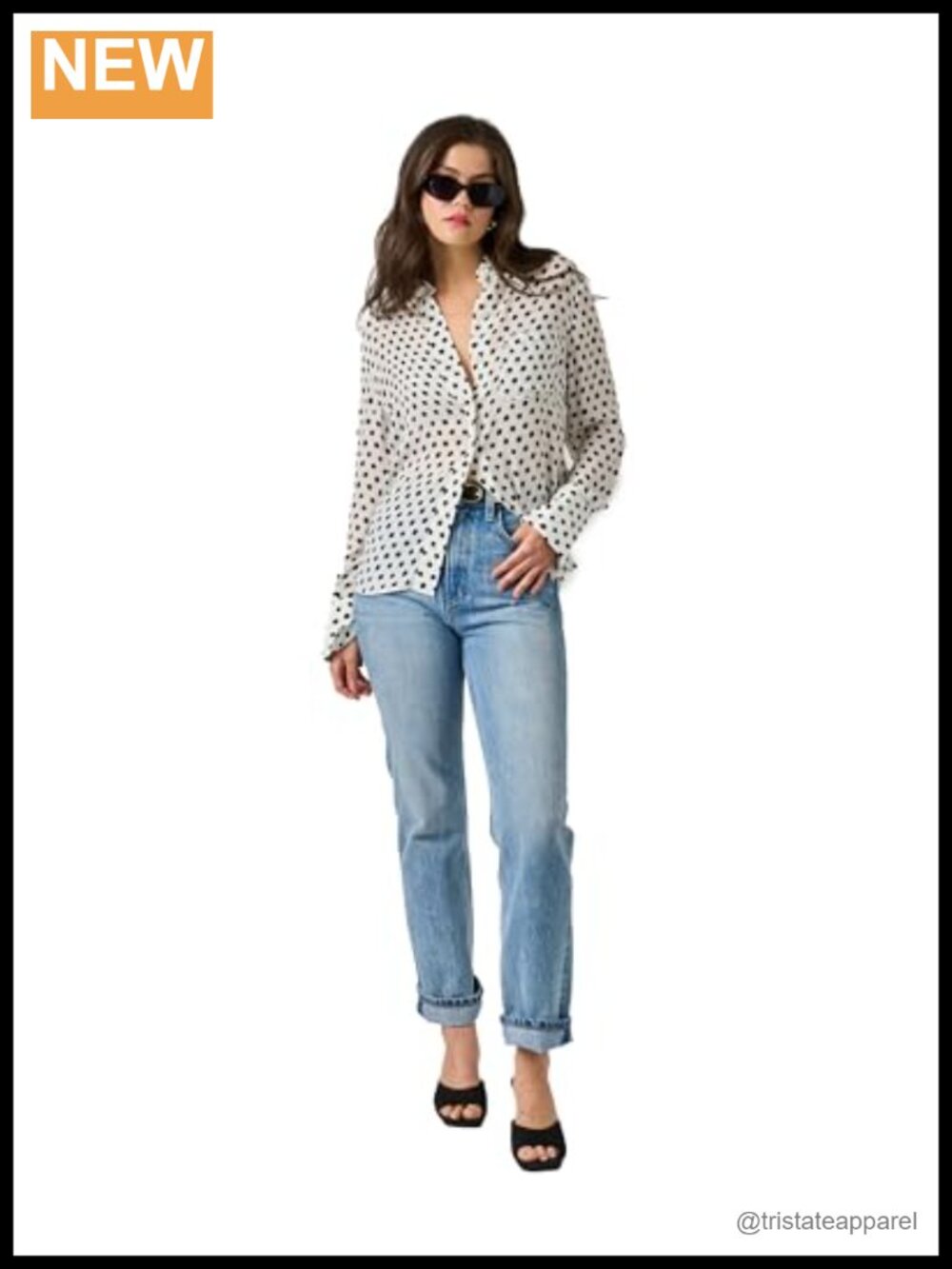 Silk Polka Dot Button-Down Shirt